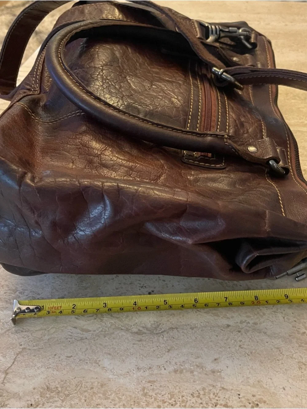 Jack Georges Brown Leather Messenger Gym Briefcase Laptop Bag Strap Unisex